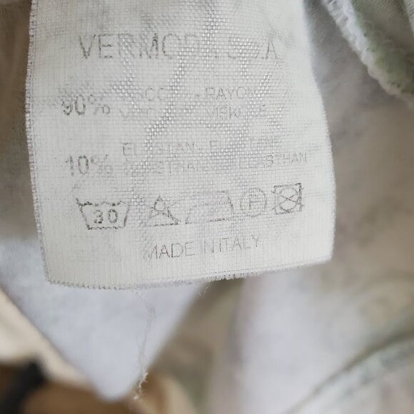 Dismero Made in Italy V-Neck Abstract Print Top XL Lightweight Stretch Blouse - Picture 3 of 4